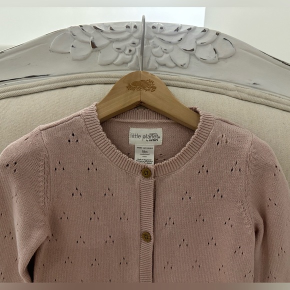 *SOLD* 🐇 Baby 18 Mth Organic Pointelle Knit Onesie Cotton Outfit in Blush NWT - Picture 7 of 7